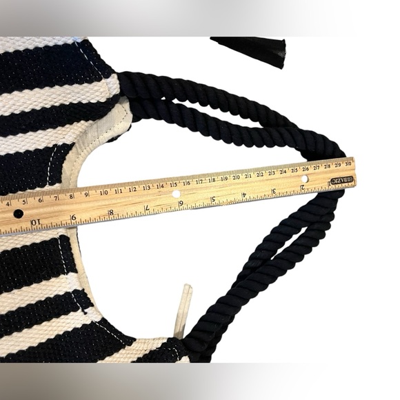 Vintage Black and white cotton macrame boho bag - Picture 14 of 16